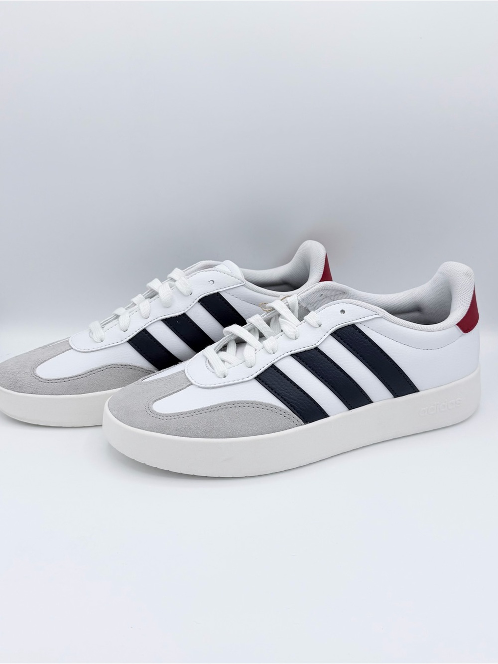 adidas White, Gray & Black Casual Low-Top Sneakers